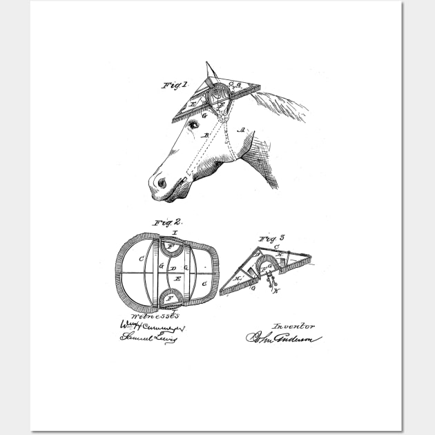 Horse Sun-Bonnet Vintage Patent Hand Drawing Wall Art by TheYoungDesigns